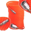 Wąż Pneumatyczny Spiralny 5m 5x8mm Przewód 8bar SZYBKOZŁĄCZA do Sprężarki