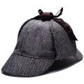 Kapelusz Sherlock Holmes łowcy jeleni 55cm klasyczny kapelusz detektywa z daszkami, idealny do cosplayu i przebrań