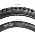 Opony rowerowe YunSCM YUN-20 20x2.10 z dętkami AV32mm do roweru MTB 2 szt