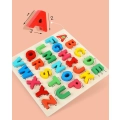 PUZZLE DREWNIANE ALFABET LITERKI NAUKA JHTOY-330