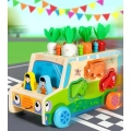 DREWNIANY SORTER KLOCKÓW MONTESSORII ZŁAP ROBACZKA SORTER AUTO Z WARZYWAMI