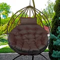 Poduszka ogrodowa 120 cm na krzesło wiszące bocianie gniazdo wodoodporna brązowa