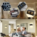 POWYSTAWOWY LED kinkiet Kingwen, 20 W, 3000 K, IP65, czarny, zestaw 2 szt.
