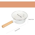 Rondel emaliowany Vaguelly 16 cm z miarką powłoką nieprzywierającą i drewnianym uchwytem