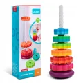 ZAKRĘCONA PIRAMIDA TĘCZOWA WIEŻA ZABAWKA MONTESSORI KOLOROWA SPIRALA 41CM