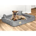 Legowisko dla psa kojec 130x105 cm welur szary