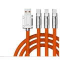 Kabel szybkiego ładowania USB 3w1 typu C 120w 6A 150cm pomaranczowy