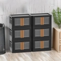 Plastikowe pudełko do przechowywania HAIXIN 32 L, 6 sztuk, czarne
