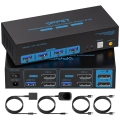 Przełącznik KVM DisplayPort 2xPC na 2 monitory 4K120Hz 8K60Hz USB3.0