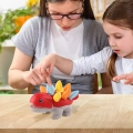 PUZZLE UKŁADANKA DOPASUJ KSZTAŁTY MONTESSORI KSZTAŁTY DINOZAUR SORTER CZERWONY