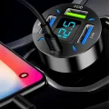 Szybka ładowarka samochodowa USB-C PD USB QC 3.0 szybkie ładowanie do telefonu w aucie