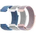 Pasek do zegarka smartwatch silikon 20mm Mugust 3 szt. rzep szary/różowy/niebieski