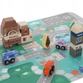 DREWNIANE KLOCKI MIASTO ZESTAW 115 KLOCKÓW PUZZLE DROGA AUTA KLOCKI WOREK