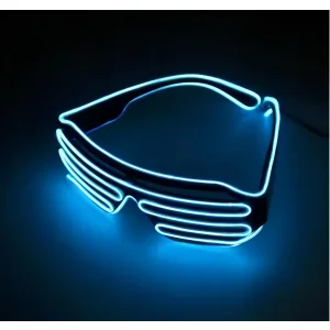 Okulary LED świecące na imprezach niebieskie neonowe okulary z podświetleniem LED do zabawy, koncertów i wieczorów