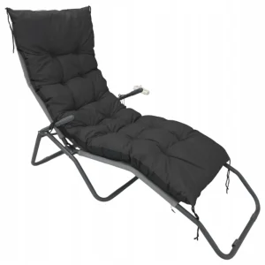 Poduszka ogrodowa 180x50 cm na leżak ławkę huśtawkę wodoodporna czarna