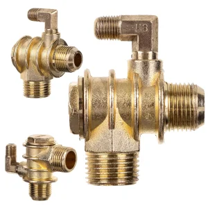 CVM10-02 Zawór zwrotny sprężarki 1/2"Z zbior. x 3/4"-16UNS z kolankiem M10x1