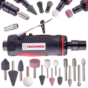 Szlifierka Pneumatyczna Trzpieniowa Zestaw Kamienie Ścierne Frezy 15x 3+6mm