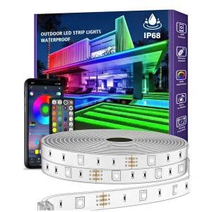Taśma LED RGB 30 m IP68 wodoodporna na zewnątrz z pilotem i sterowaniem Bluetooth
