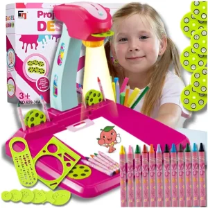 Projektor do Nauki Rysowania rzutnik Zestaw kreatywny Szablony + Kredki