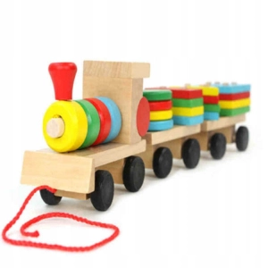 LT292 DREWNIANY POCIĄG Z KLOCKAMI SORTER MONTESSORI WAGONY LT292 DREWNIANY POCIĄG Z KLOCKAMI SORTER MONTESSORI WAGONY