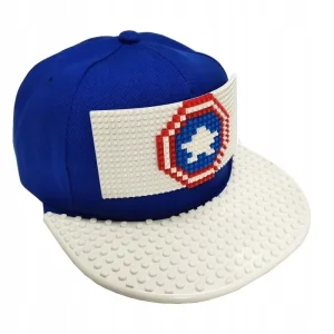 CZAPKA Z DASZKIEM DLA DOROSŁYCH KLOCKI KAPITAN AMERYKA