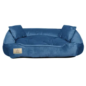 Legowisko dla psa kojec 75x65 cm welur niebieski