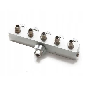 Rozdzielacz powietrza 5-drożny aerografu 1/8" 1/4" listwa regulacja 5 wyjść