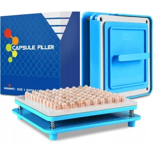 WANANFU Wypełniacz kapsułek 100 otworów rozmiar 1 ręczna maszyna do napełniania kapsułek lekami i suplementami