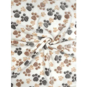 Koc polarowy 100x70 cm łapy jasne