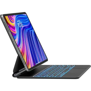 Etui z klawiaturą Earto iPad Air 2024, 12.9 cali, układ QWERTZ, czarne