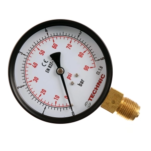 Manometr ciśnieniomierz Pneumatyki Hydrauliki 1/2" 0-6 bar 100mm dolny