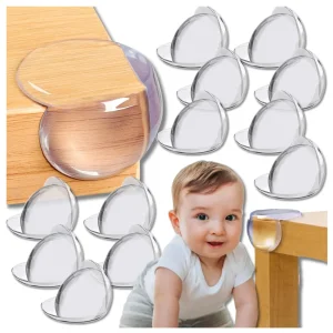 ZABEZPIECZENIE NAROŻNIKÓW NA ROGI STOŁÓW MEBLI NAROŻNIKI BEZBARWNE 12 SZT OKRĄGŁE