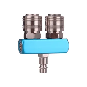 ROZDZIELACZ ROZGAŁĘŹNIK PNEUMATYCZNY KOMPRESORA 2-DROŻNY SZYBKOZŁĄCZKI 1/4”