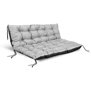 Zestaw Poduszka ogrodowa 120/80 cm + 120/40 cm na ławkę palety wodoodporna jasnoszara