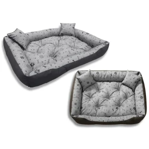 Legowisko dla psa kojec 130x105 cm wodoodporne kości czarne