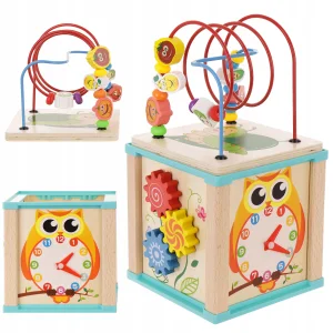 LT332 KOSTKA MONTESSORI DREWNIANA PRZEPLATANKA LABIRYNT