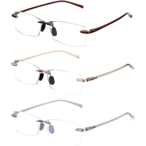 Okulary do czytania bezramkowe TERAISE lekkie unisex antyblue light