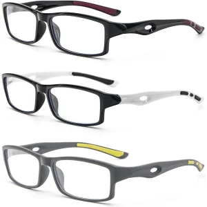 Okulary do czytania i komputera +3.00 KoKoBin TR90 antyblue zestaw 3szt