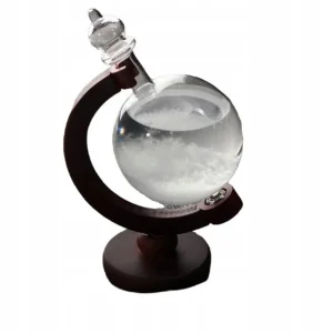 Barometr szklany Stormglass RESTEQ elegancki prognozator pogody z efektem krystalizacji