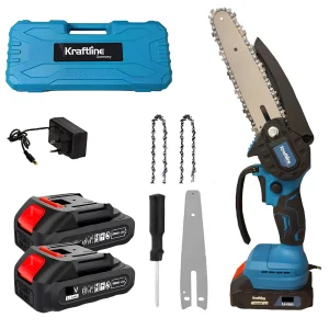 Akumulatorowa mini piła Kraftline Germany 48V 6``+ 2 akumulatory, niebieska