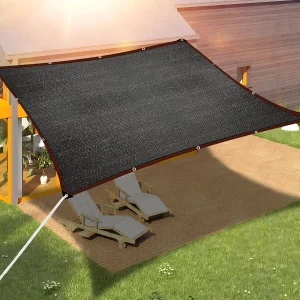 UŻYWANE Siatka cieniująca 95% z oczkami 4x6m beżowa do roślin altan i kojców