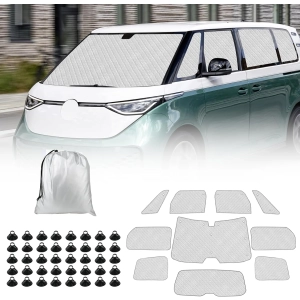 Maty termiczne do VW ID Buzz 2022-2025 10szt osłony przeciwsłoneczne z pokrowcem