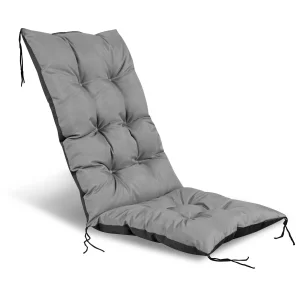 Poduszka ogrodowa 50x50x80 cm na krzesło wodoodporna szara