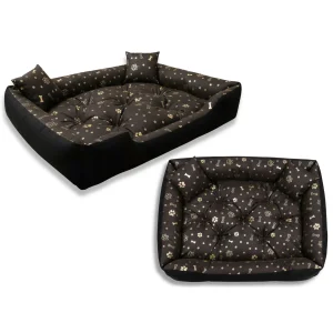 Legowisko dla psa kojec 115x95 cm wodoodporne kości złote