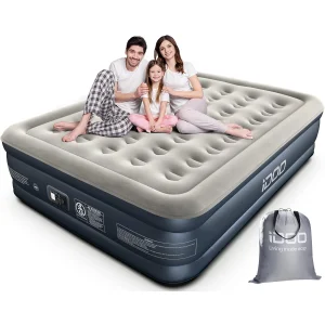 Łóżko dmuchane iDOO King size I-C-020, 203x152x38 cm, z pompką, Po naprawie