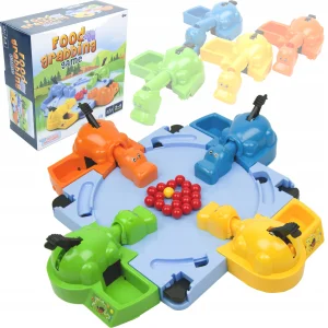 GŁODNE HIPCIE GRA ZRĘCZNOŚCIOWA DLA 4 OSÓB GRA RODZINNA HIPOPOTAM