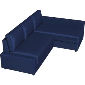 Pokrowiec na sofę Friheten z narożnikiem lewostronnym welurowy niebieski