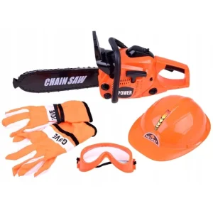 ZESTAW PIŁA ŁAŃCUCHOWA KASK DLA DZIECI OKULARY RĘKAWICZKI