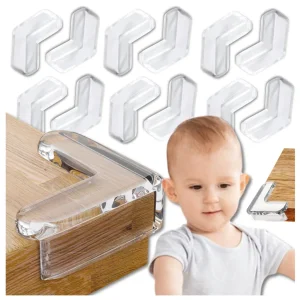 ZABEZPIECZENIE NAROŻNIKÓW NA ROGI STOŁÓW MEBLI NAROŻNIKI BEZBARWNE 12 SZT KSZTAŁT L