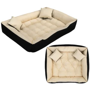 Legowisko dla psa kojec ECCO 115x95 cm wodoodporne beżowe